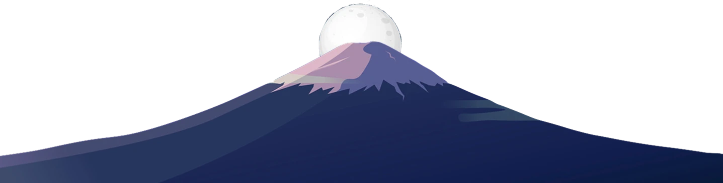 Mount Fuji and Moon
